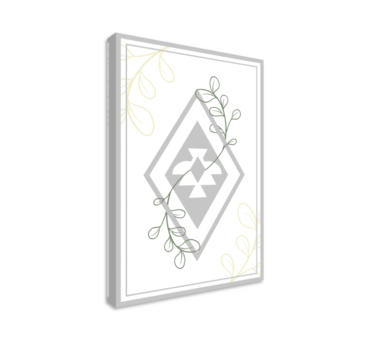 거실용 쿼드로 기하학적 잎사귀 패턴 - TenStickers