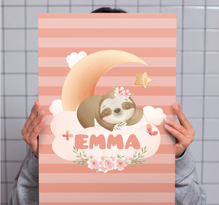 표 3d 나무늘보와 달 - TenStickers