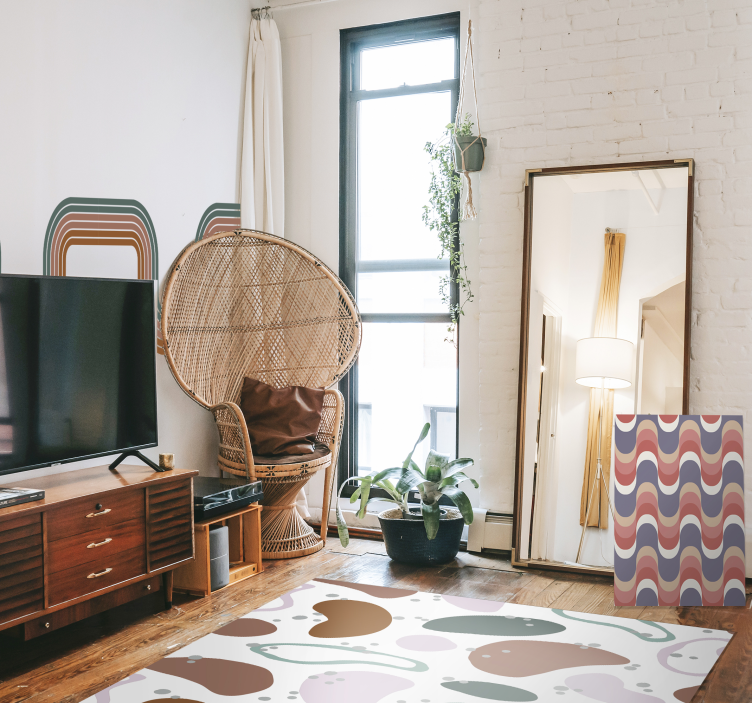 기하학적 효과 페인팅 물결무늬 디자인 - TenStickers