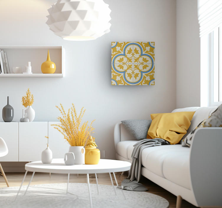 포도 수확 테이블 노란 히드라빔 타일 - TenStickers