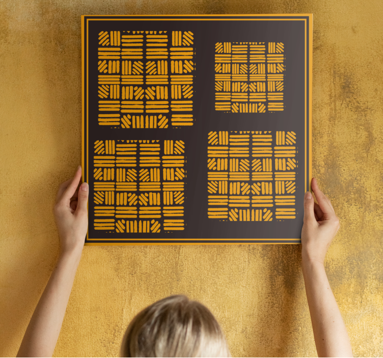 아프리카 스타일 황금 추상 미술 현대 캔버스 - TenStickers