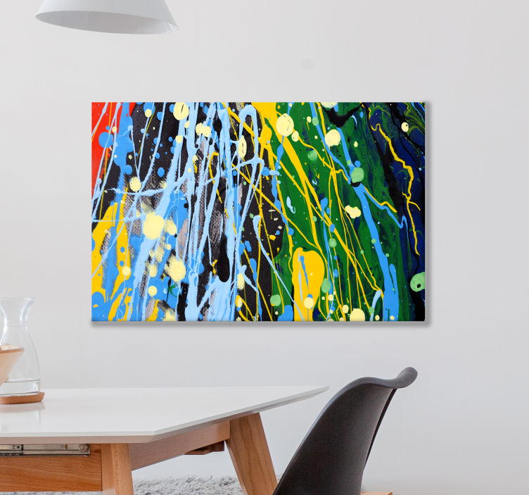 아트 레인보우 컬러 스플래쉬 캔버스 아트 인쇄 - TenStickers