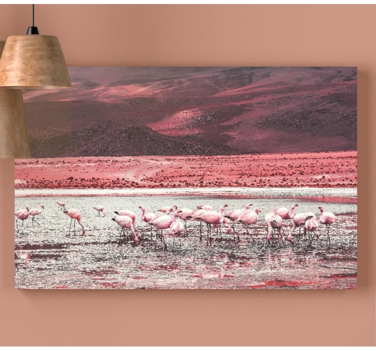 새 상자 물가의 플라밍고 - TenStickers