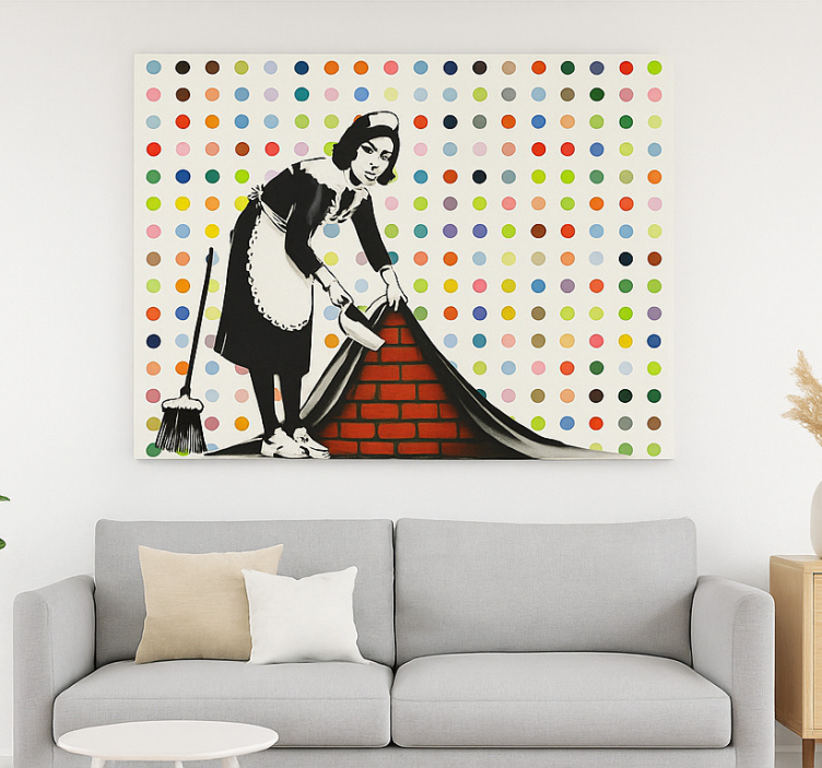 예술적 회화 카펫 밑으로 화려한 청소 - TenStickers