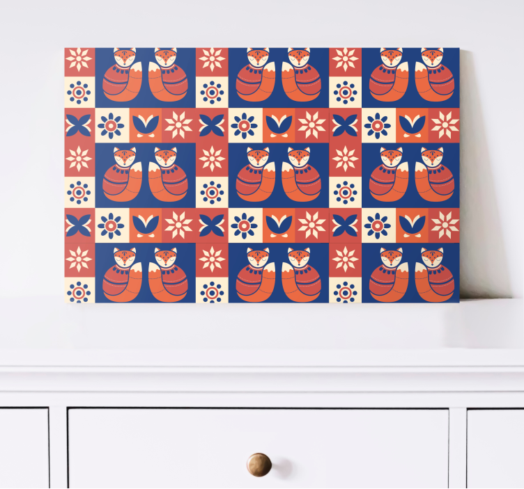 고양이가 있는 사진 친근한 고양이 패턴 - TenStickers