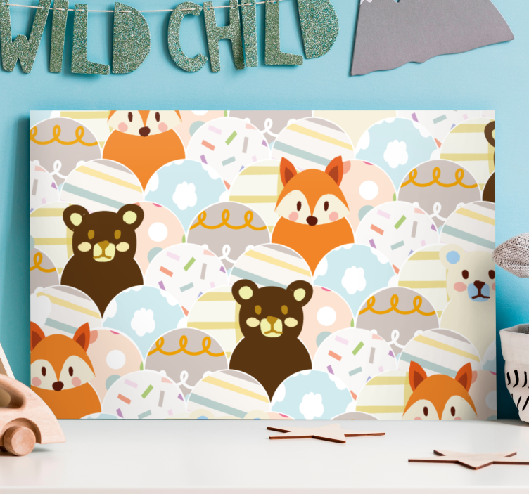 캐릭터가 있는 사진 사랑스러운 동물 얼굴 - TenStickers