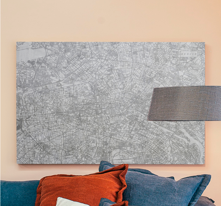 도시 지도 베를린 도시 캔버스 인쇄 - TenStickers