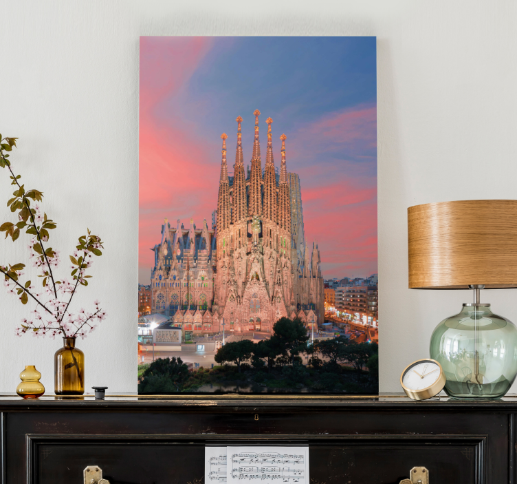 바르셀로나 스페인 sagrada familia 석양 - TenStickers