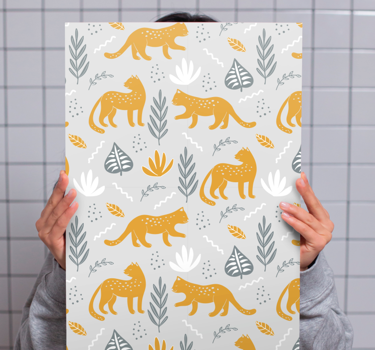 강아지와 함께 찍은 사진 장난스러운 동물 패턴 - TenStickers