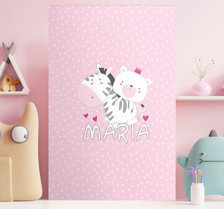 양식이 있는 테이블 귀여운 동물 친구들 - TenStickers