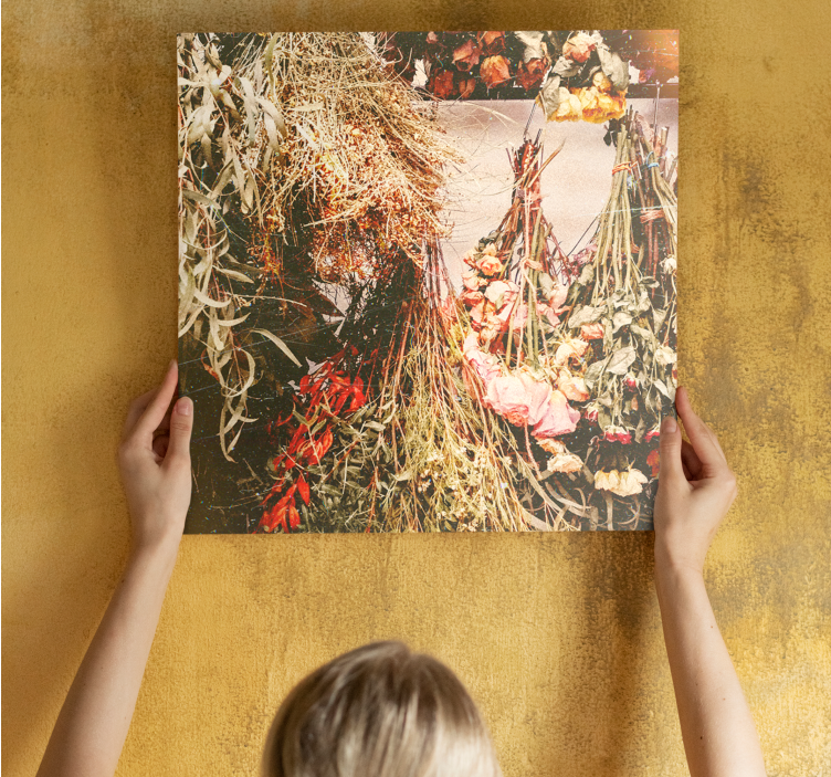 꽃과 식물이 있는 그림 말린 꽃 장식 - TenStickers