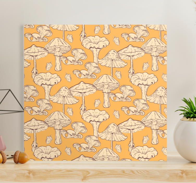 꽃과 식물이 있는 그림 버섯 모티프 창작 - TenStickers