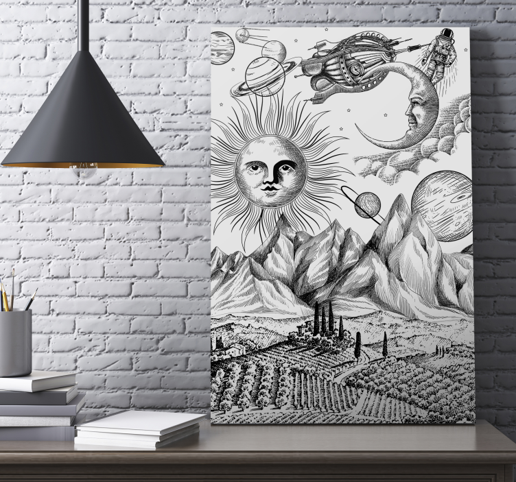 위대한 우주 콜라주 캔버스 아트 인쇄 - TenStickers