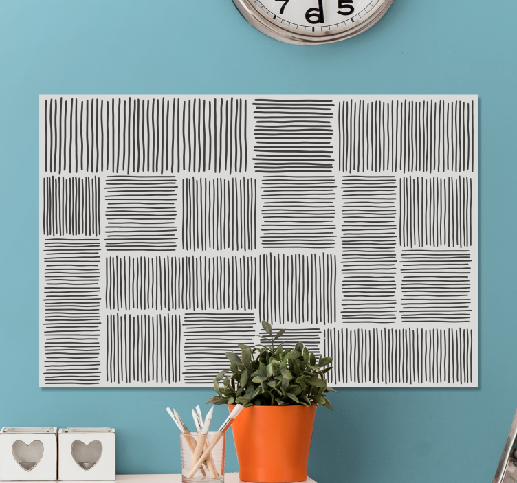 라인 흑백 미드 센추리 스타일 현대 캔버스 - TenStickers