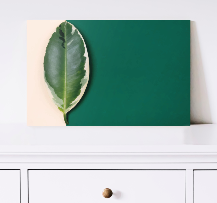 현대 페인트 잎 디자인 식물 캔버스 인쇄 - TenStickers