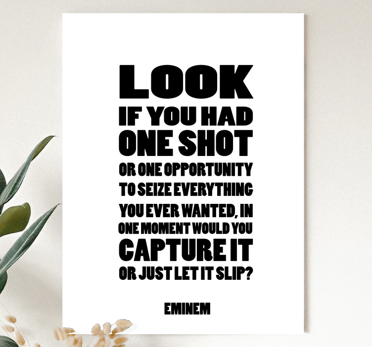 원샷 노래 가사 음악 캔버스 아트 - TenStickers