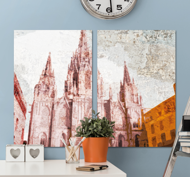 페르소나 대성당 바르셀로나 사람들 캔버스 인쇄 - TenStickers