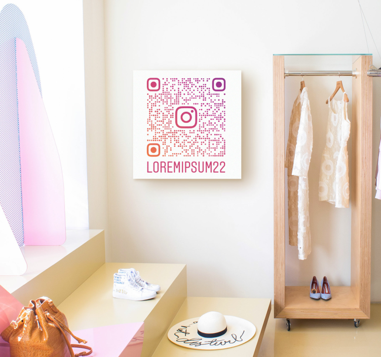 사용자 지정 가능한 프레임 커스텀 인스타그램 QR 코드 - TenStickers
