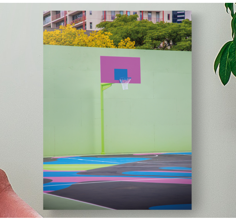 스포츠 박스 다채로운 농구 코트 - TenStickers