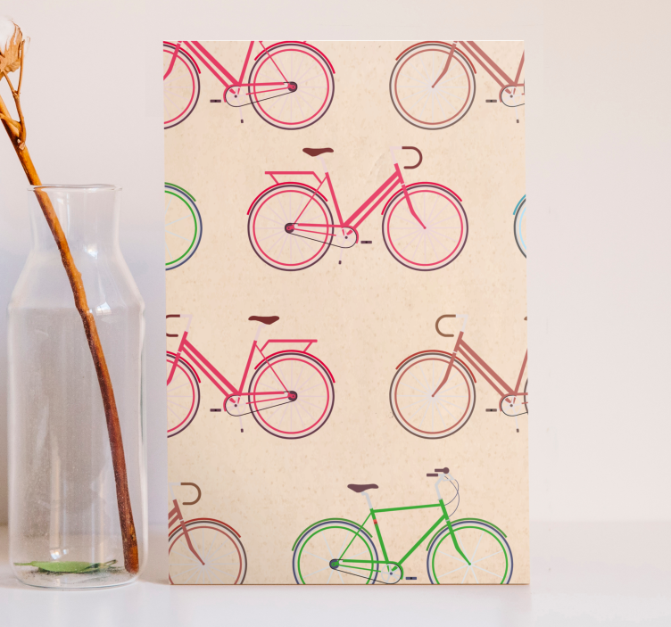스포츠 박스 다채로운 자전거 패턴 - TenStickers