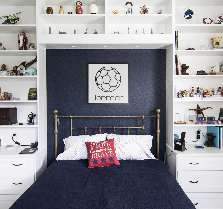 청소년용 테이블 이름이 새겨진 축구공 - TenStickers