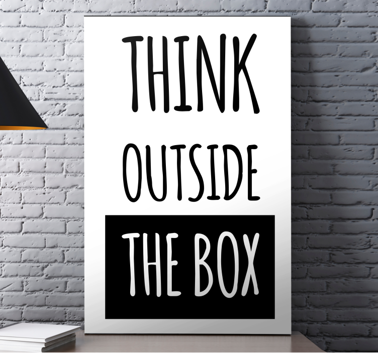 상자 밖에서 생각하기 동기 부여 캔버스 - TenStickers