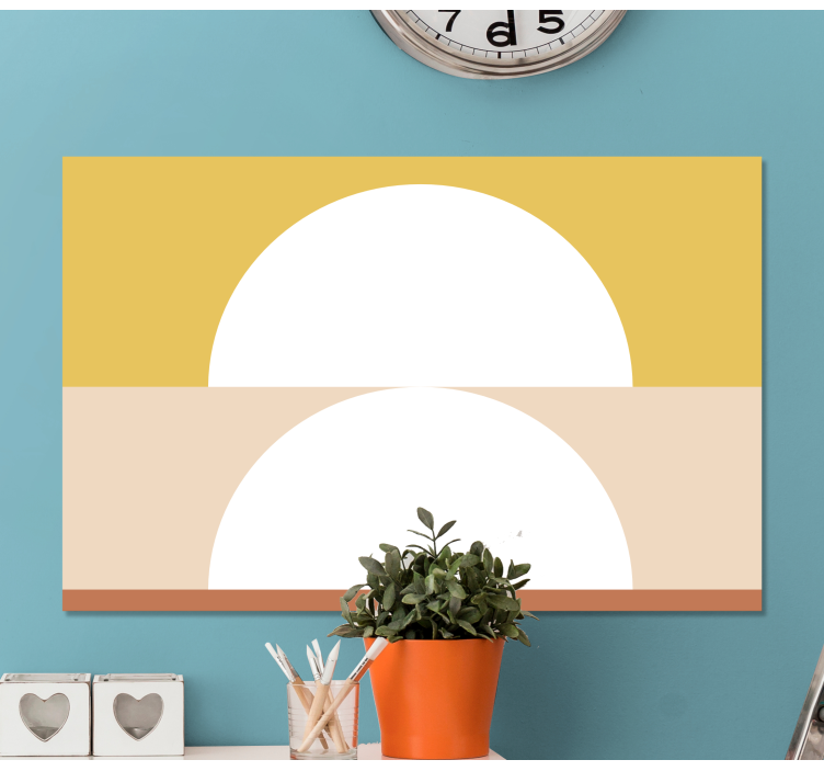 두 반원 기하학적 예술 기하학적 캔버스 - TenStickers