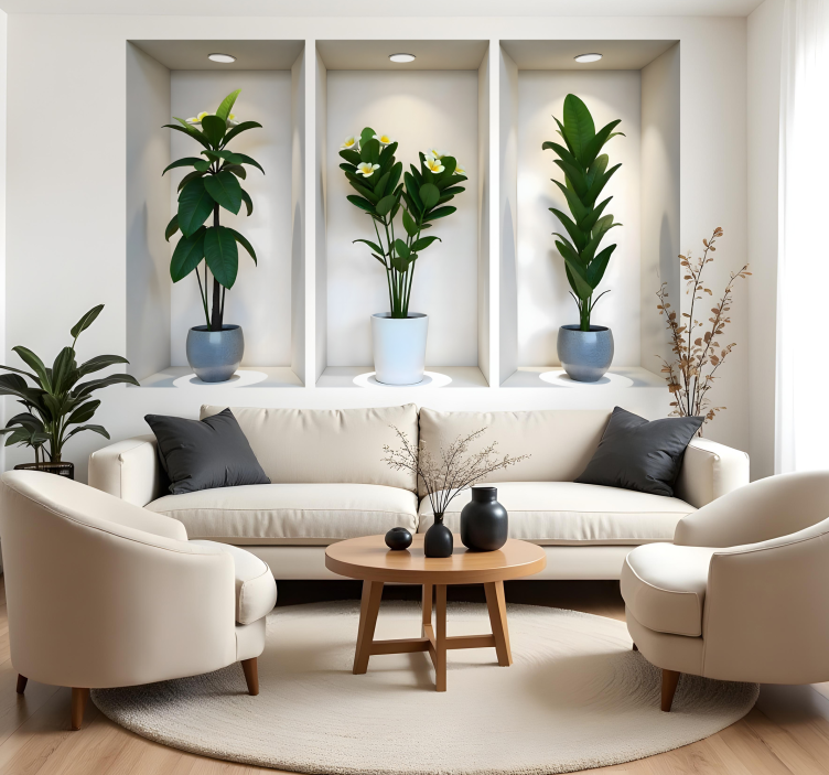 시각 효과 벽 스티커 작은 공간의 식물 - TenStickers