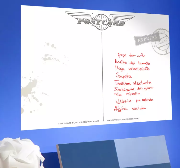 50 년대 엽서 화이트 보드 스티커 - TenStickers