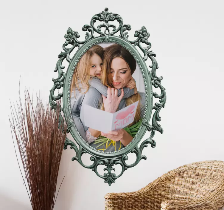 벽 데칼 개인화 된 빈티지 거울 - TenStickers