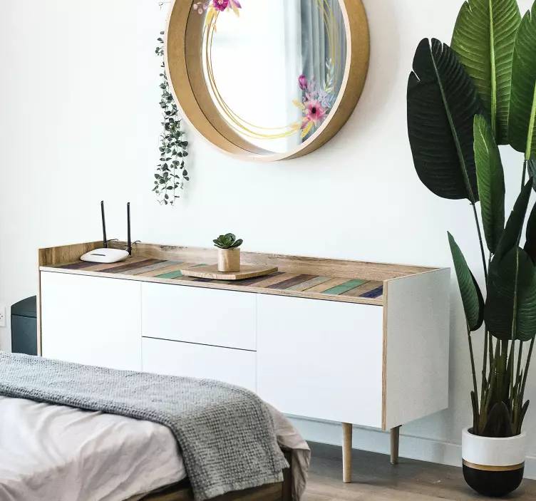 푸른 여름 목재 가구 스티커 - TenStickers