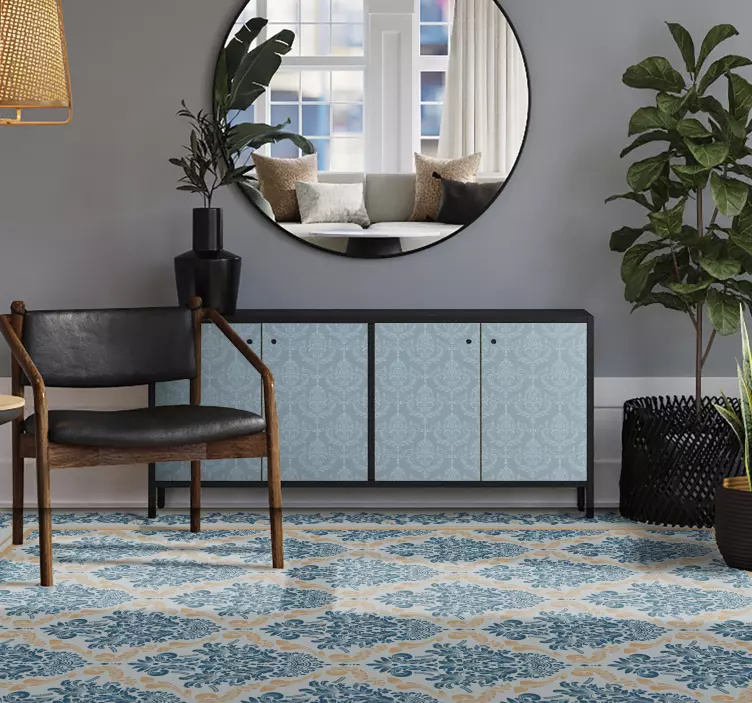 가구 스티커 블루 우아한 바로크 - TenStickers