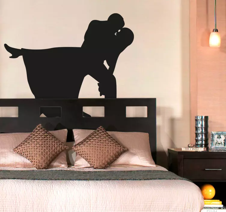 침대에서 섹스 실루엣 스티커 - TenStickers