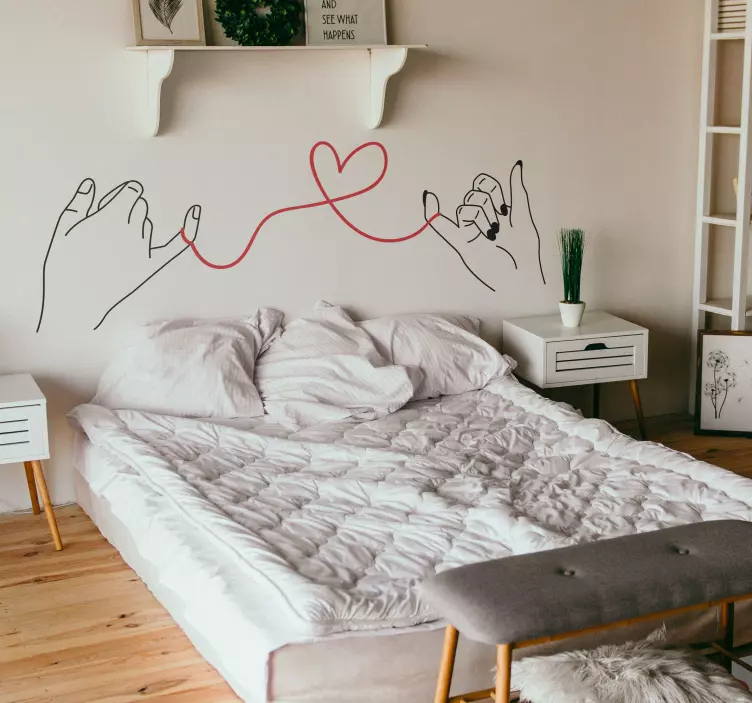 빨간 실 발렌타인 데이 스티커 - TenStickers