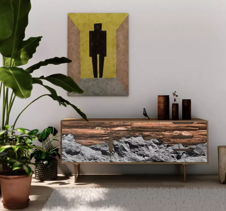 가구 스티커 장작과 돌 디자인 - TenStickers