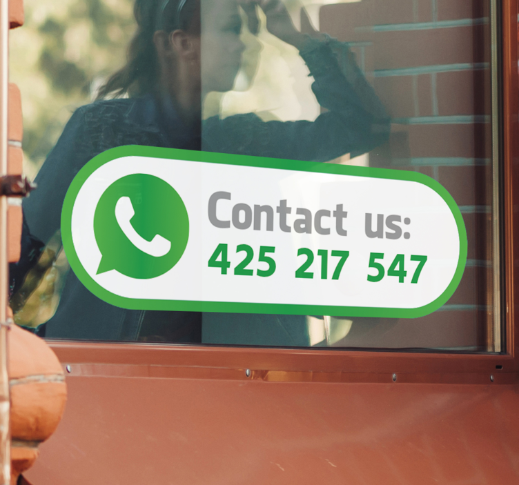 Whatsapp 비즈니스 전화 번호 가게 창 스티커 - TenStickers
