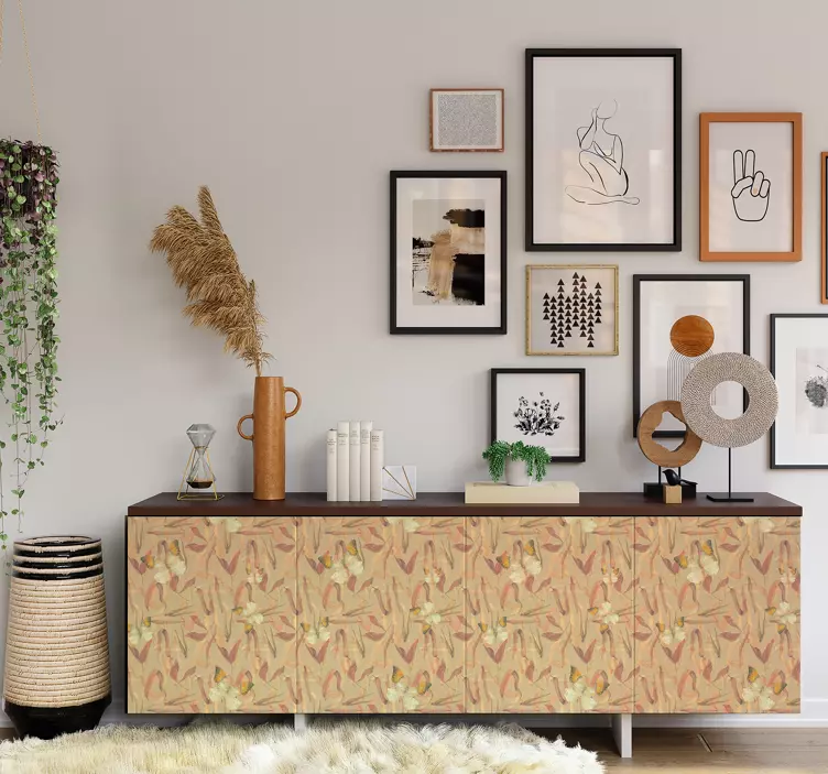 가구 스티커 가을 꽃 패턴 - TenStickers