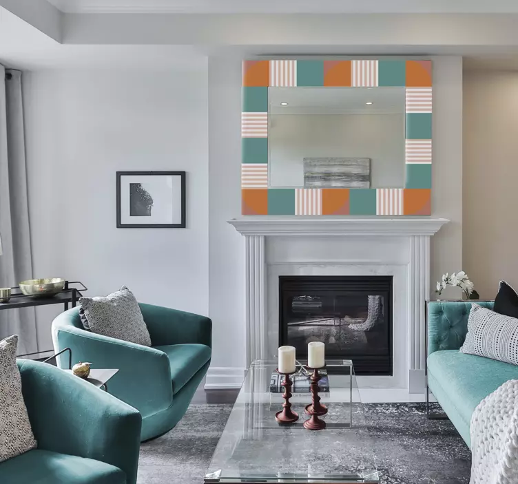 거울 스티커 다채로운 기하학적 프레임 - TenStickers