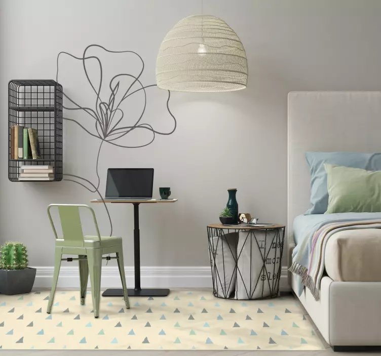 꽃 벽 장식의 미니멀 드로잉 - TenStickers