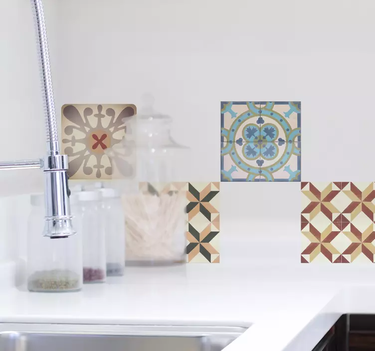 벽 타일 접착제 유압 패턴 - TenStickers