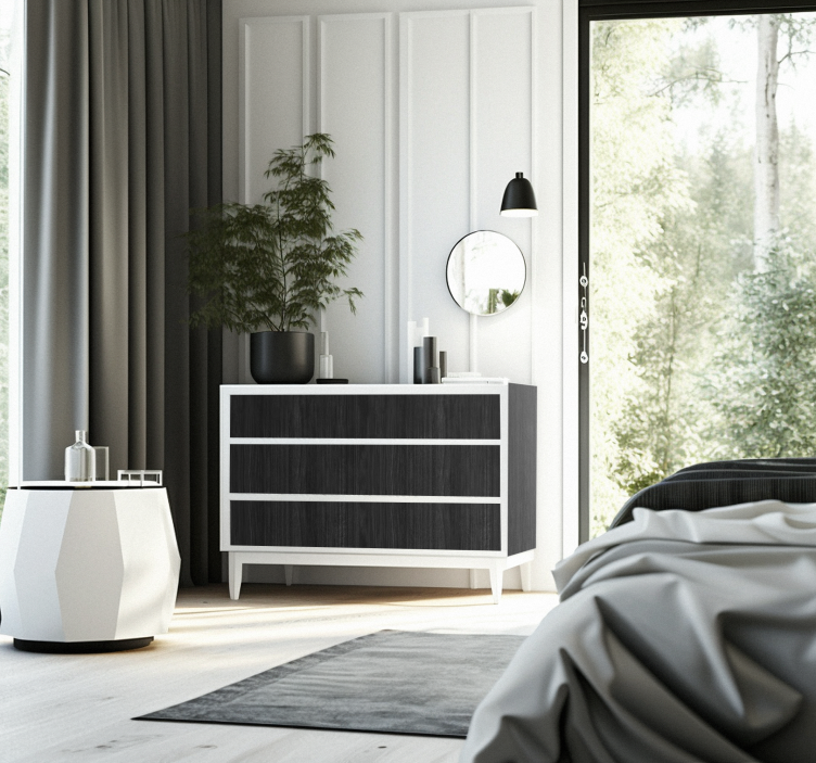 가구 스티커 블랙 목재 - TenStickers