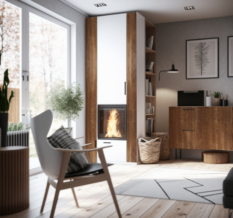 가구 스티커 목재 텍스처 브라운 - TenStickers