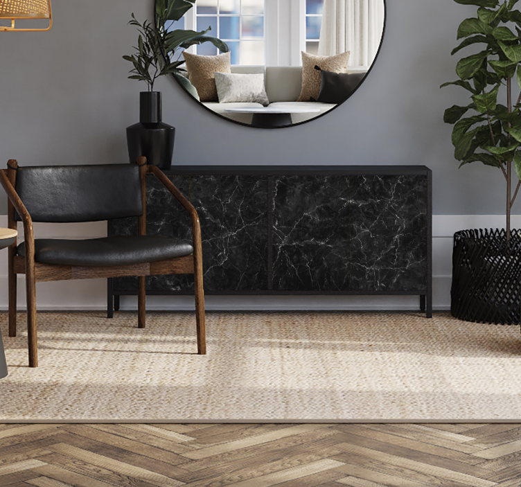 가구 스티커 블랙 마르몰 - TenStickers