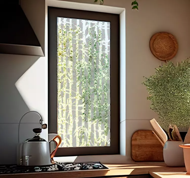 창 스티커 투명한 대나무 - TenStickers