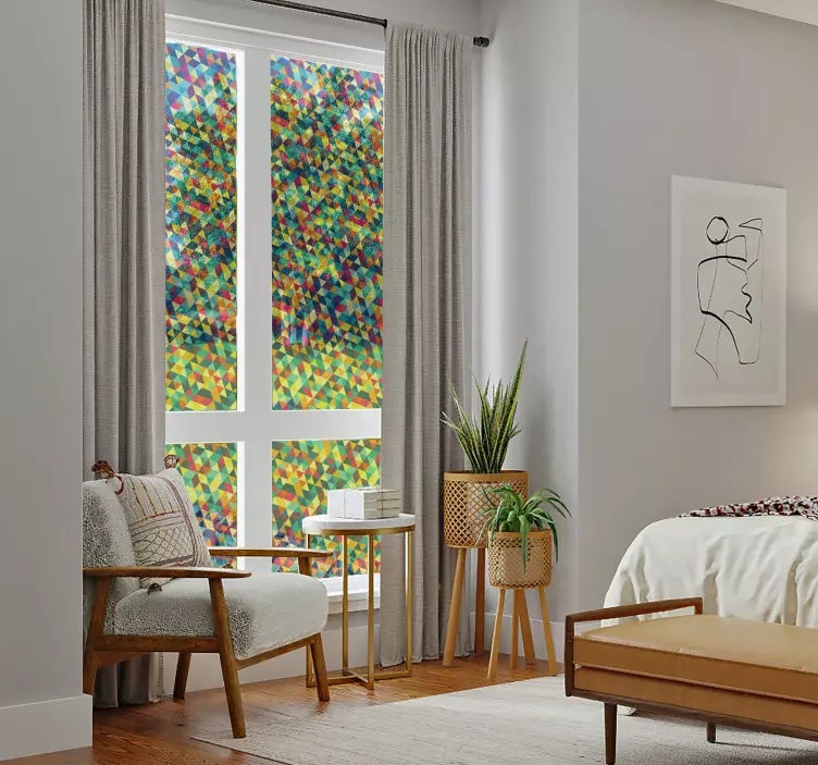 창 스티커 투명한 기하학적 - TenStickers