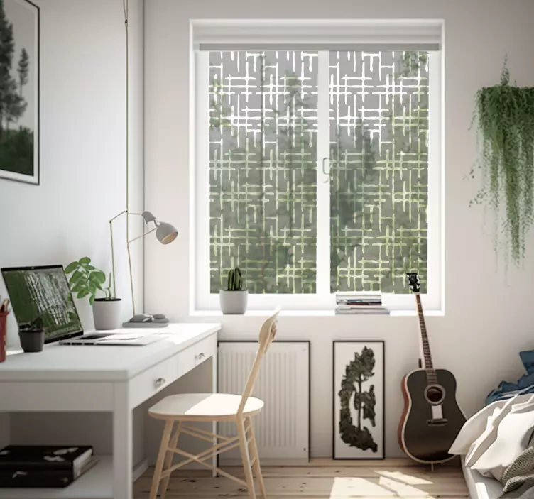 창 스티커 투명한 가로선 - TenStickers