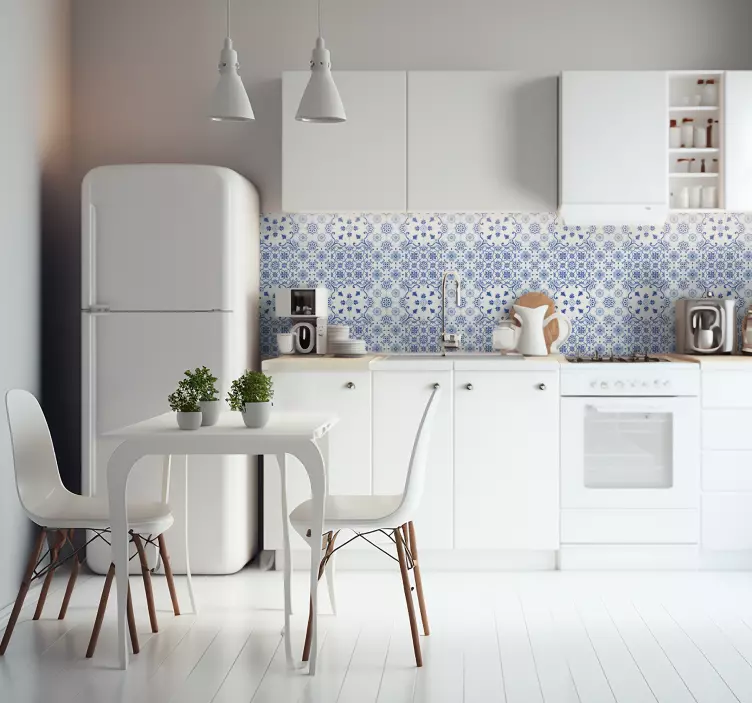 델프트 블루 타일 비닐 스티커 - TenStickers