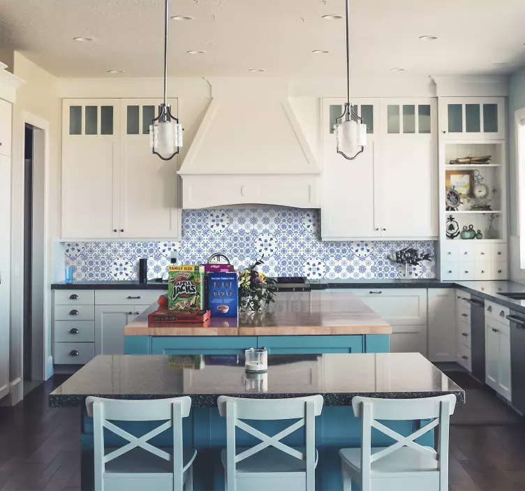 델프트 블루 타일 비닐 스티커 - TenStickers