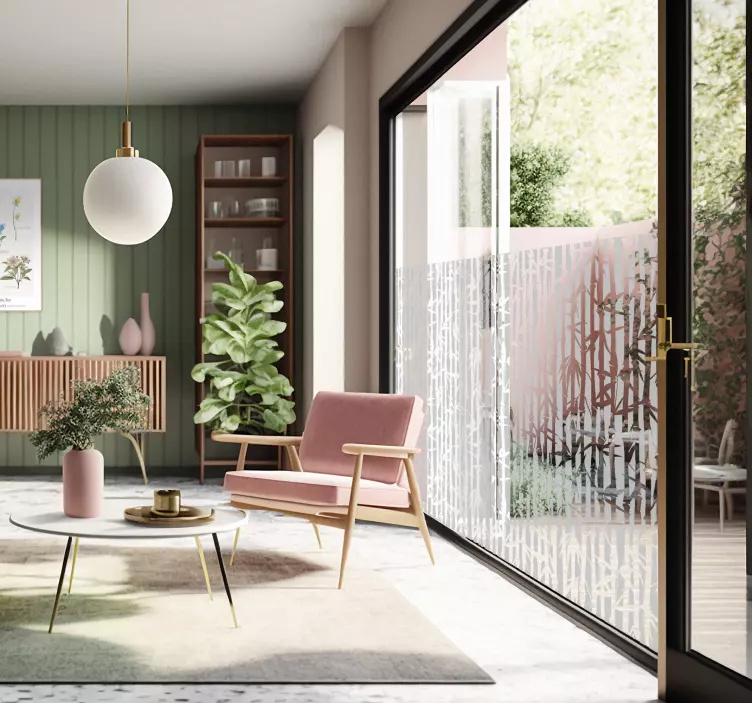 창 스티커 투명한 대나무 - TenStickers