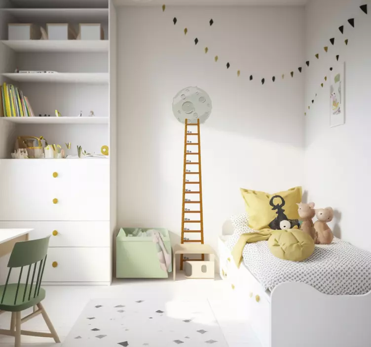 달 높이 차트 데칼에 사다리 - TenStickers